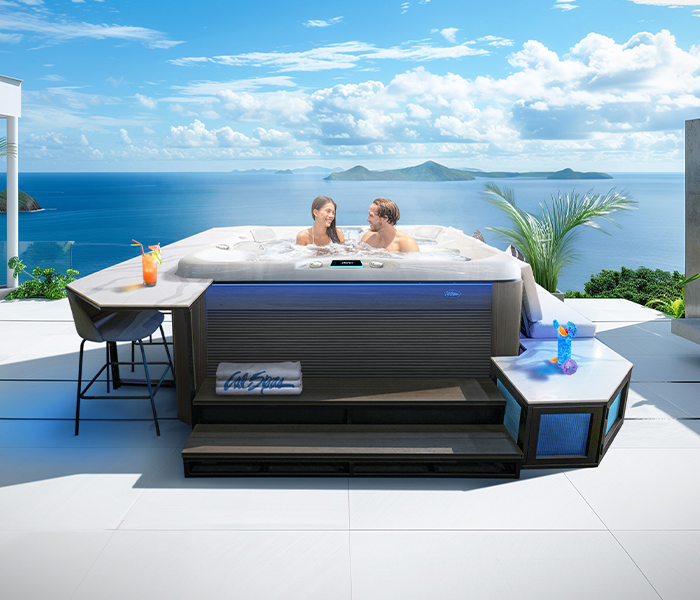 Calspas hot tub being used in a family setting - Placentia